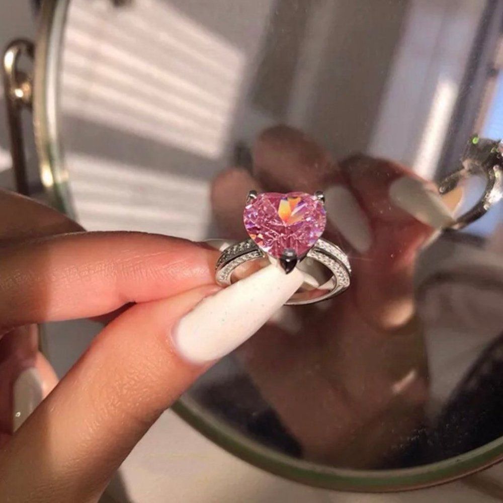 925 WEDDING RING BRIDAL RING ENGAGMENT RING - Picture 3 of 6